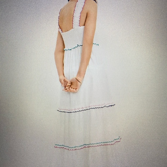 Loft Rainbow Ruffle Strappy Tiered Maxi Dress - Picture 6 of 6